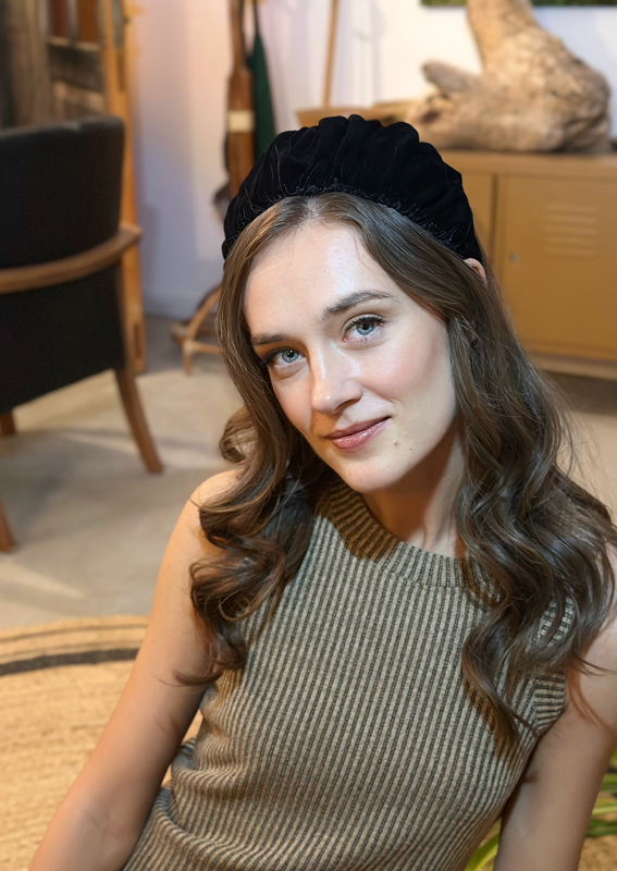 Mila Headband, Black Velvet