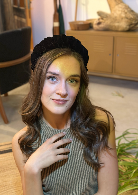 Mila Headband, Black Velvet
