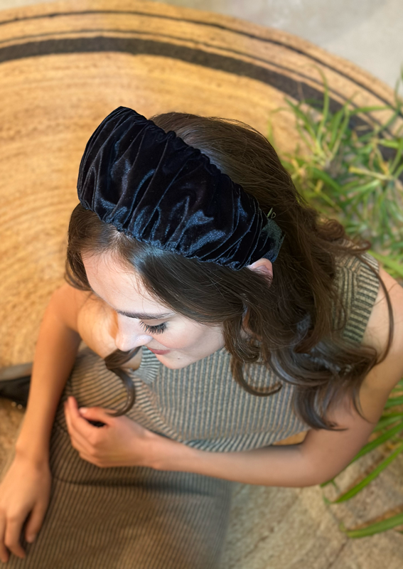 Mila Headband, Black Velvet
