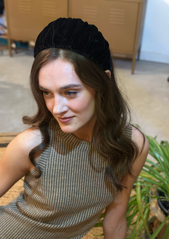Mila Headband, Black Velvet