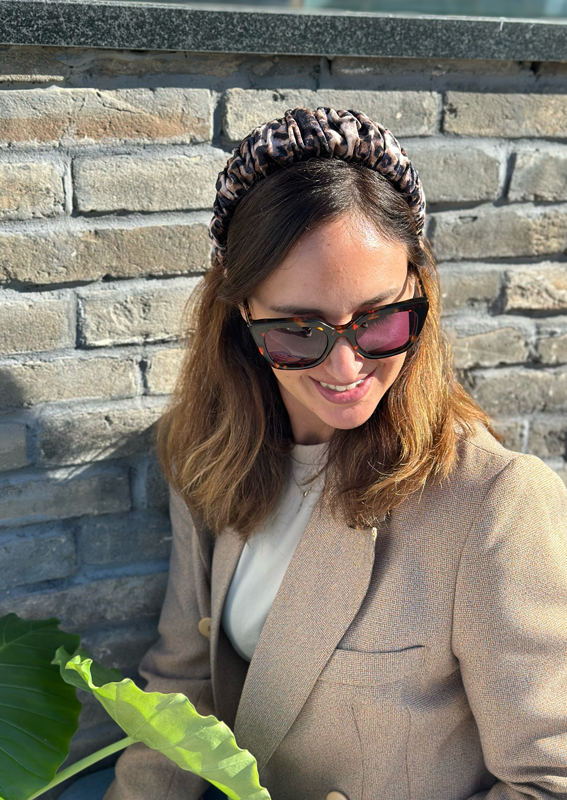 Mila Headband, Leopard Velvet