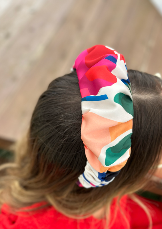 Jan Headband, Patterned Fuchsia