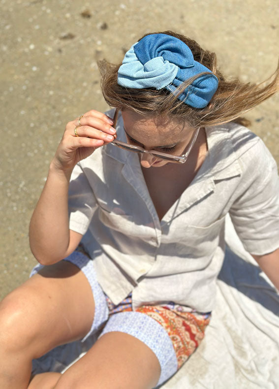Lotus Headband, Denim Mix