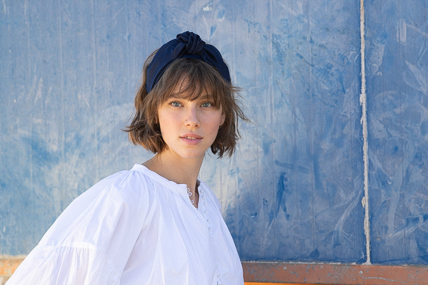 Maia, Tie-in-Back, Blue