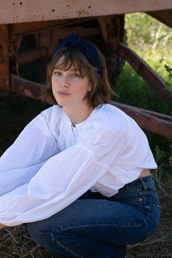 Maia, Tie-in-Back, Blue