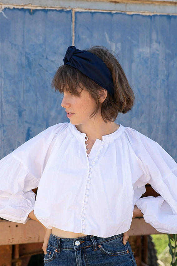 Maia, Tie-in-Back, Blue
