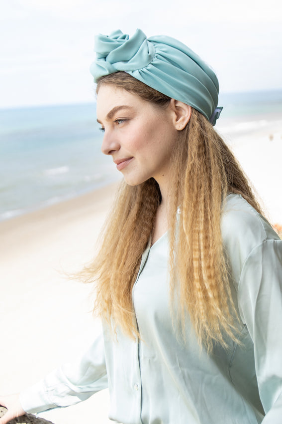 Agatha Velcro Headband, Mint Green
