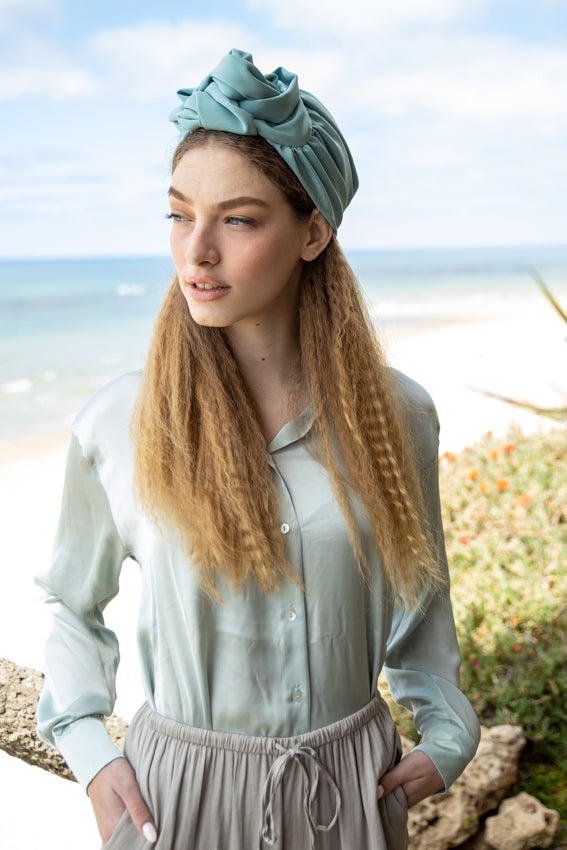 Agatha Velcro Headband, Mint Green