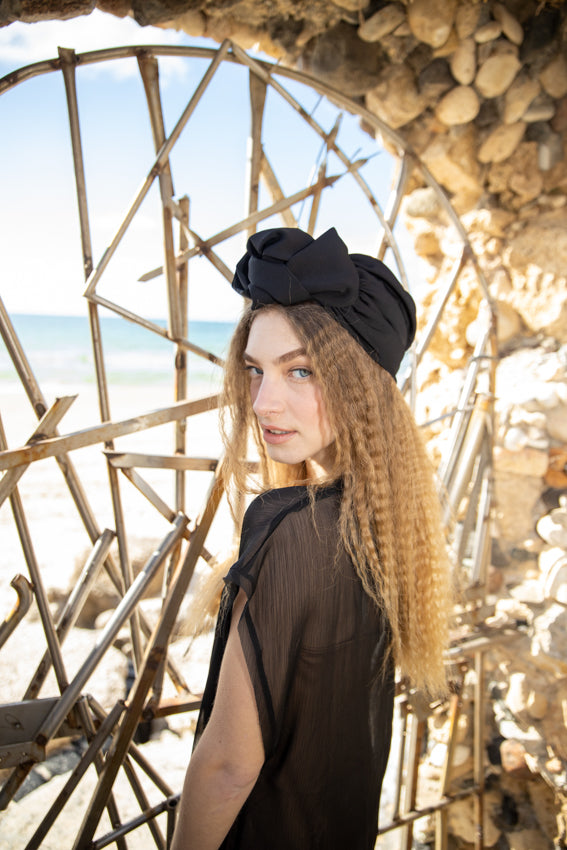 Agatha Velcro Headband, Black