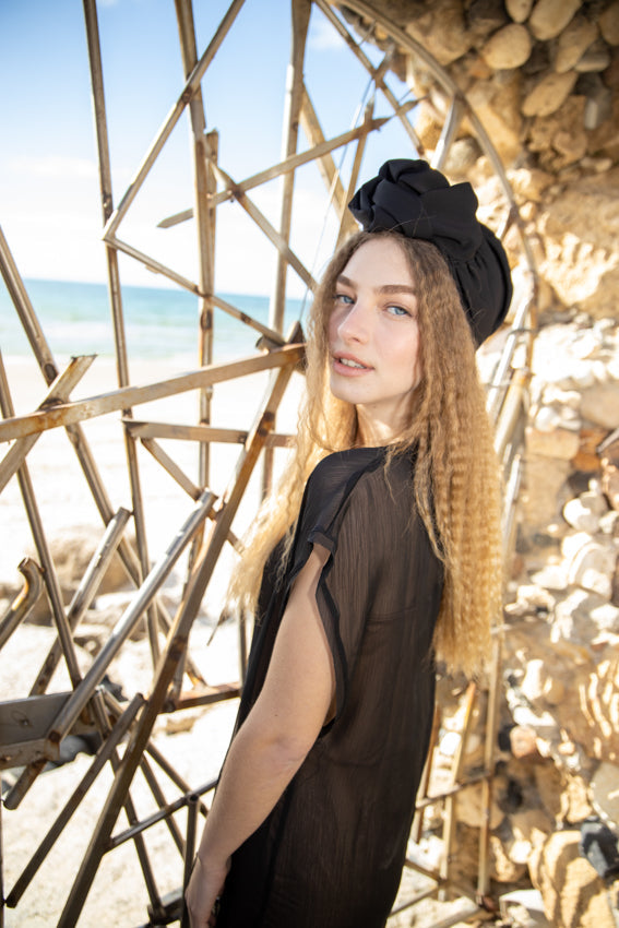 Agatha Velcro Headband, Black