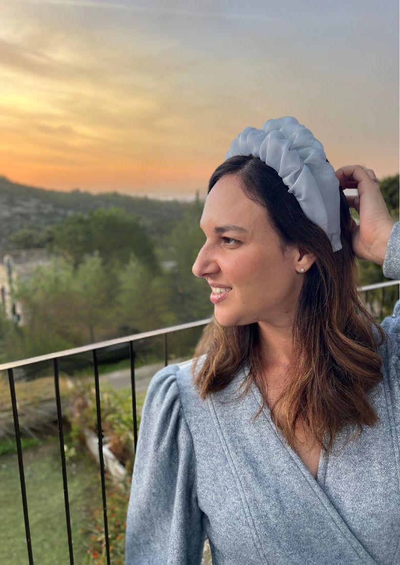 Renee Headband, Gray pearl