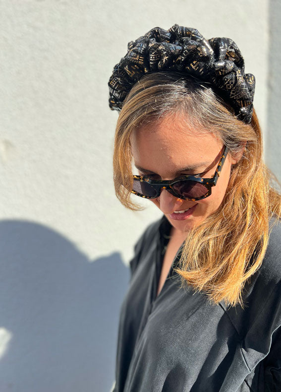 Renee Headband, Black & Mixed Metals
