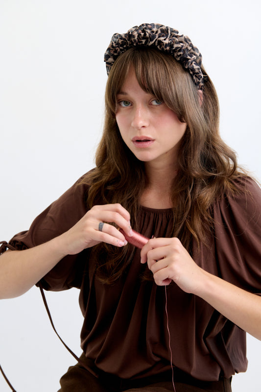 Renne Petite Headband – Dark Leopard