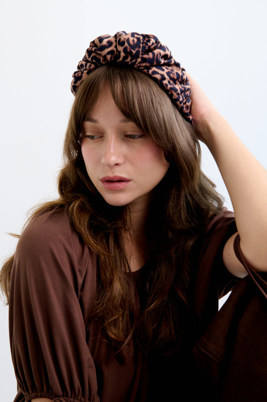 Celine Medium Headband – Leopard Print