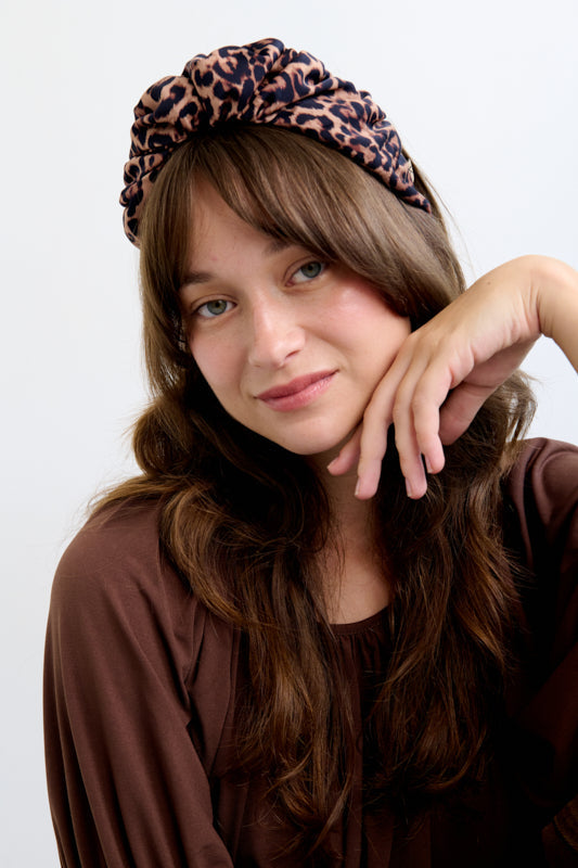 Celine Narrow Headband – Leopard Print