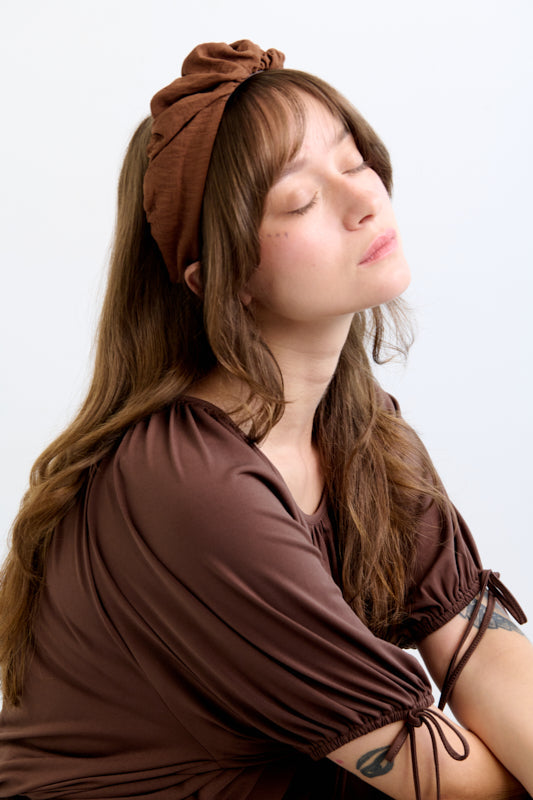Celine Narrow Headband – Brown