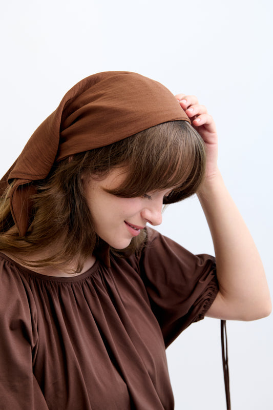 Tahalia Long Headband – Brown
