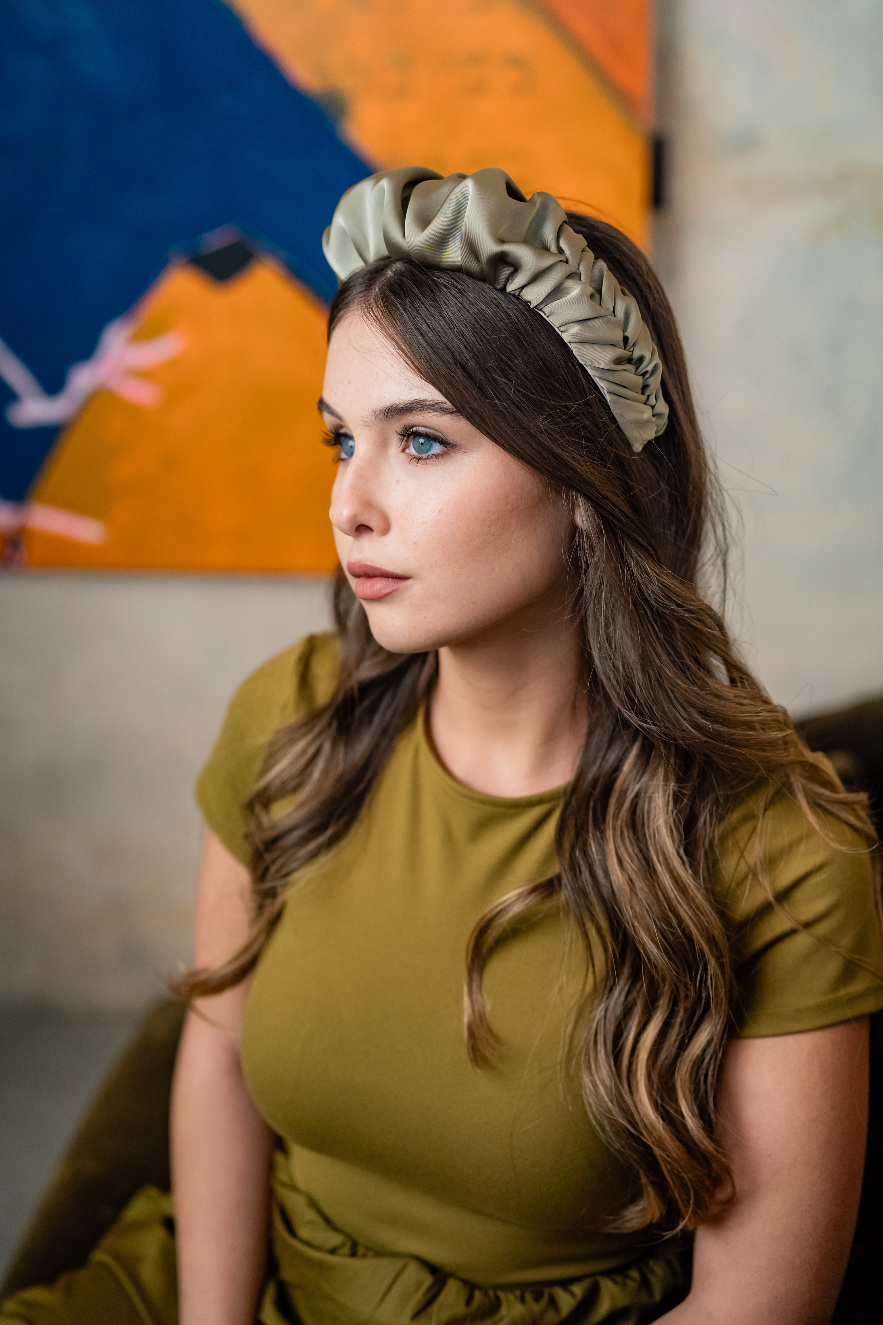 Jan Narrow Smoky Green Headband