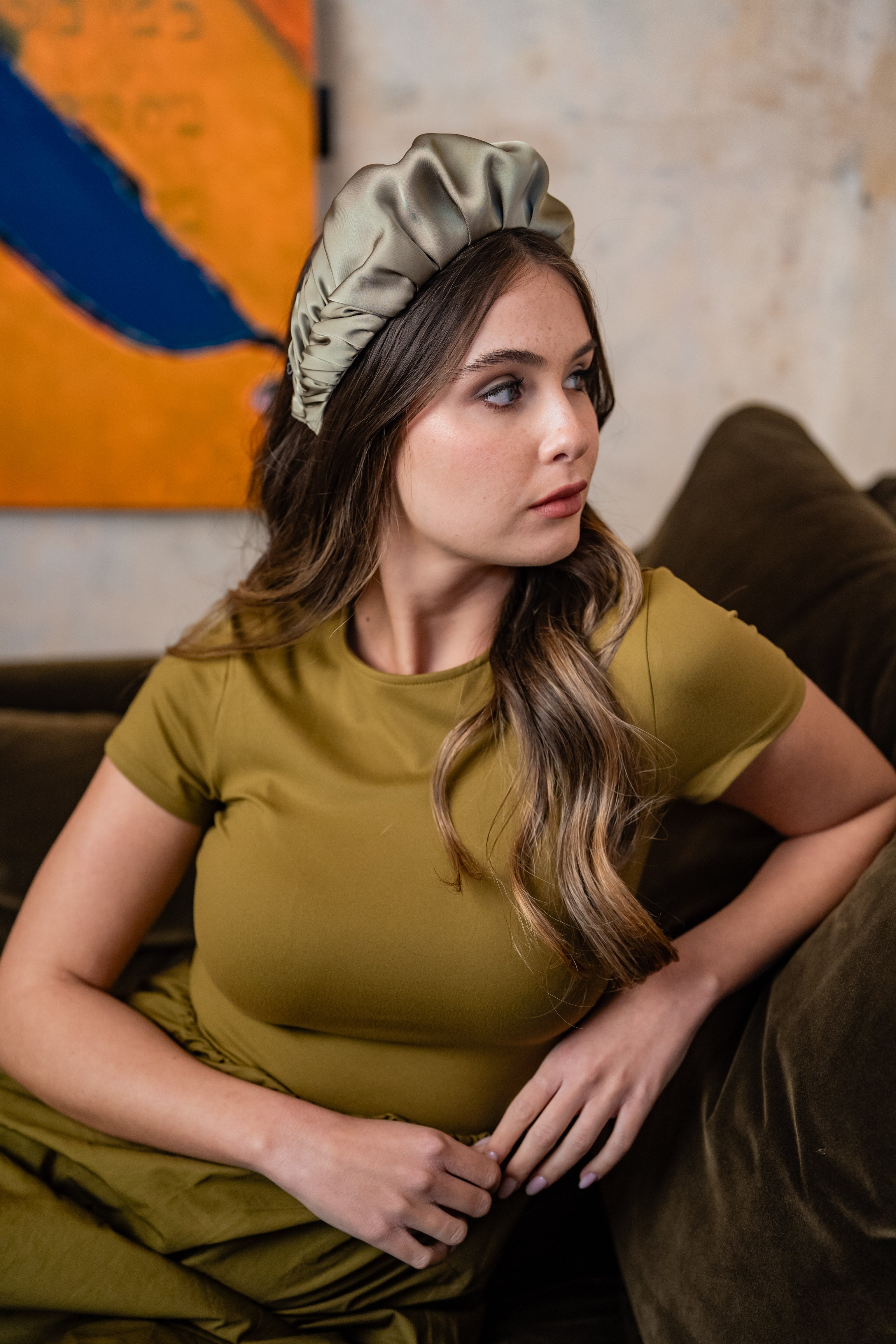 Jan Medium Smoky Green Headband