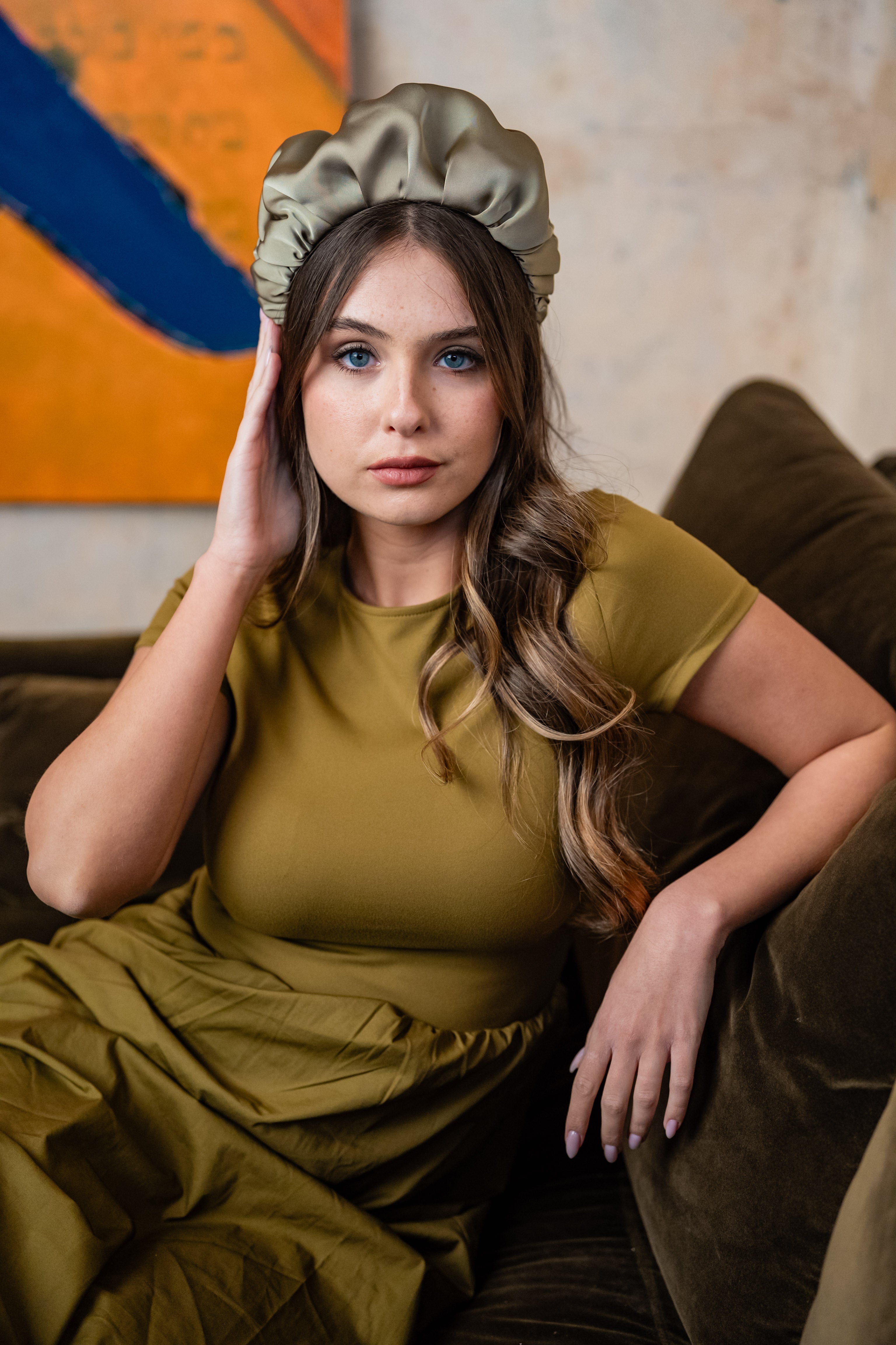 Jan Wide Smoky Green Headband