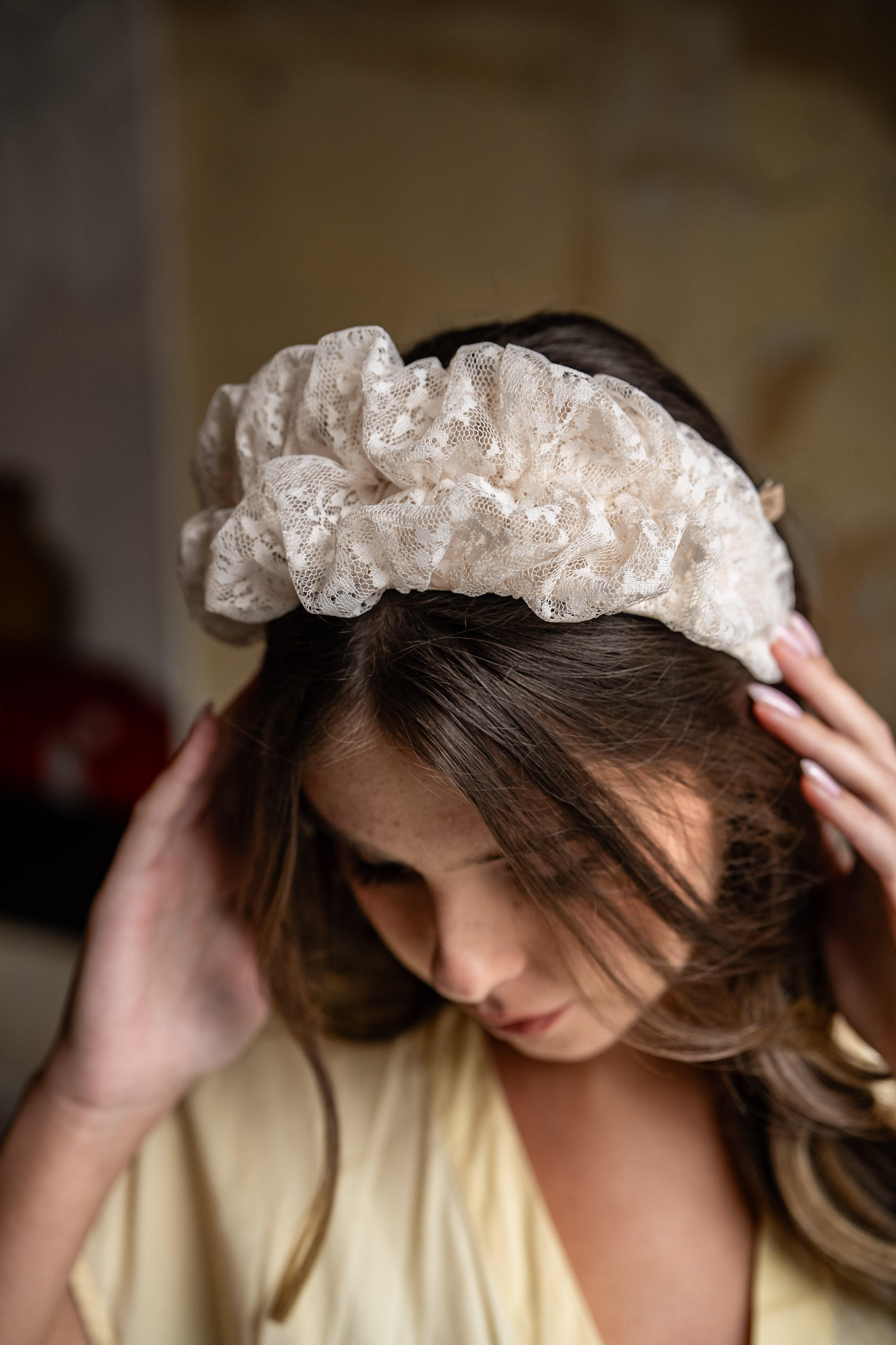 Renee Medium Butter Lace Headband