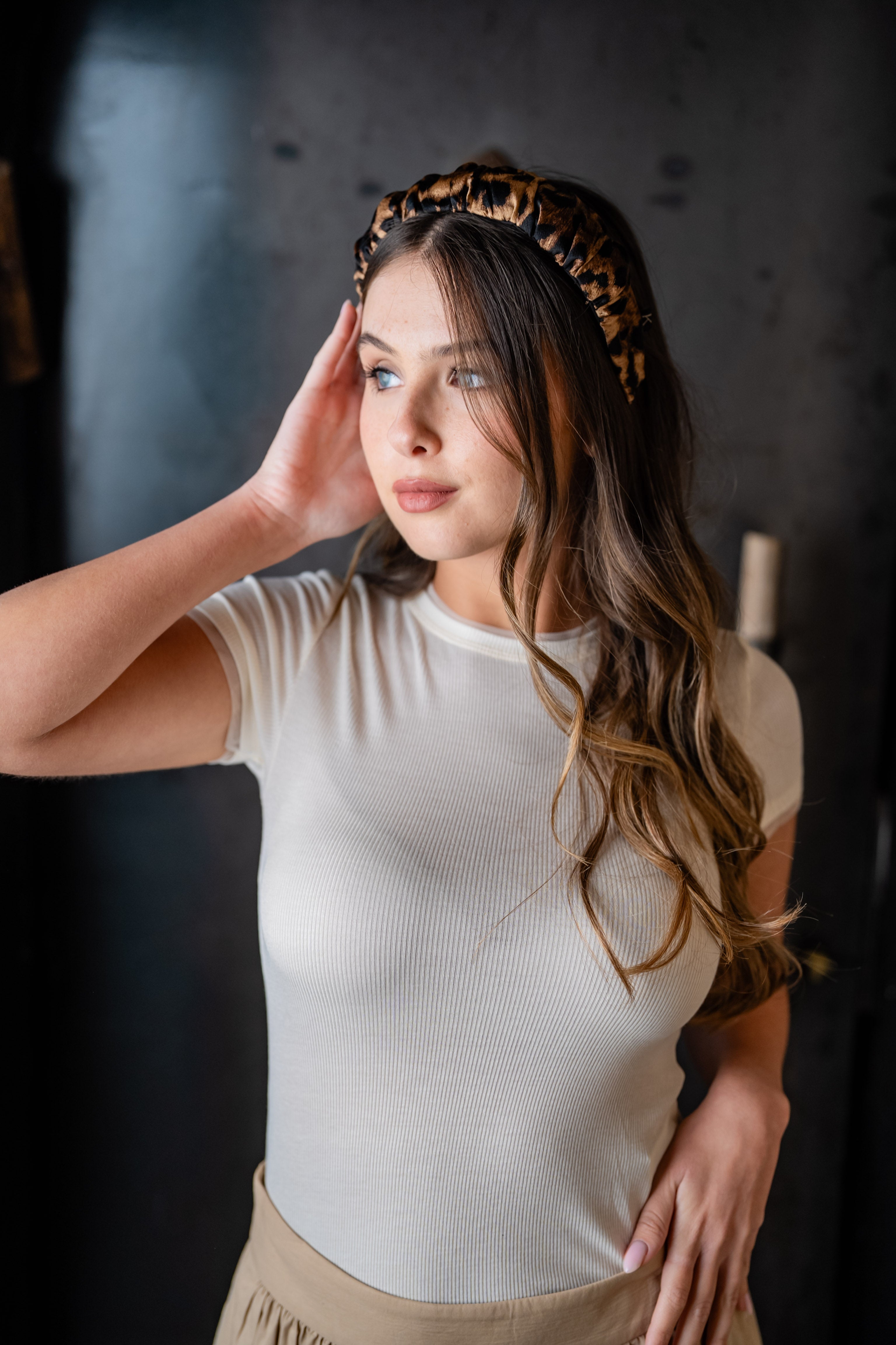 Mila Narrow Leopard Headband