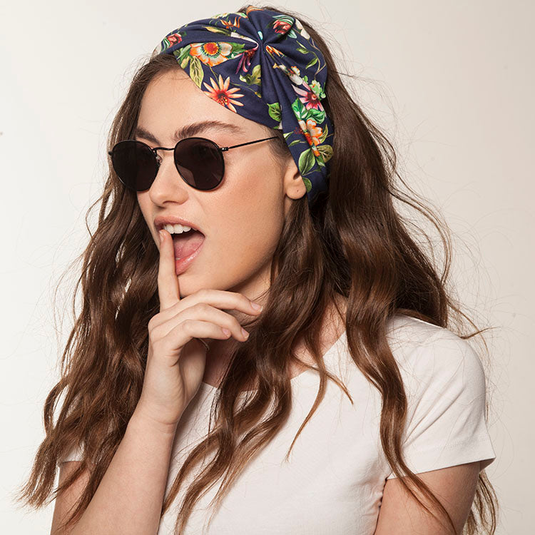 Narkis, Tie-in-Back, Blue Floral