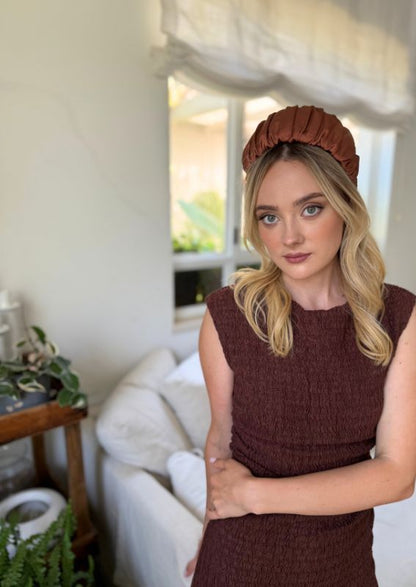 Wide Mila Headband, Terracotta