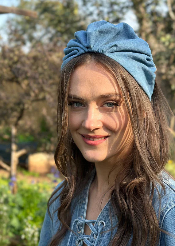 Medium Celine Headband, Denim