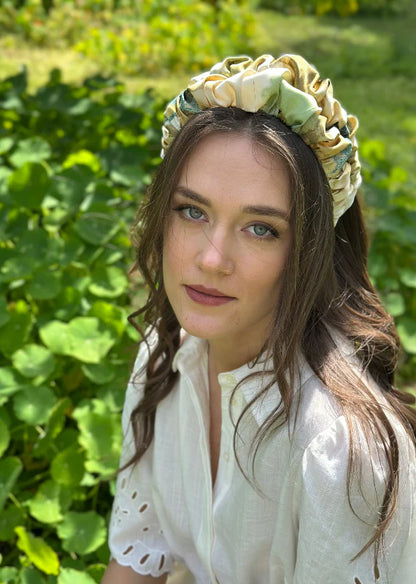 Medium Nemesis Headband, Green Floral