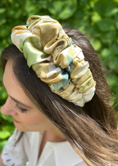 Medium Nemesis Headband, Green Floral