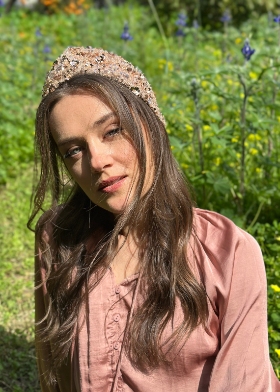 Wide Zoe Headband, Rose Gold