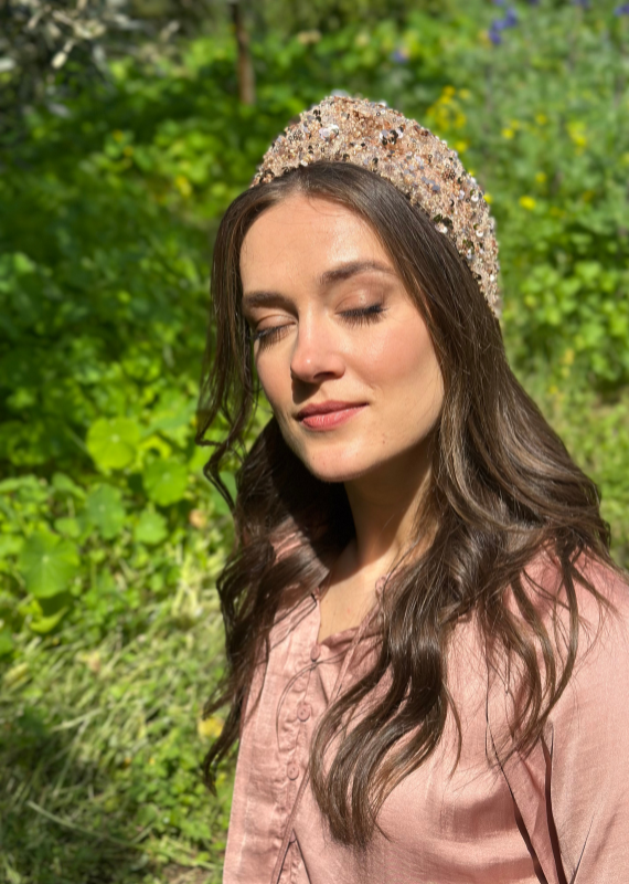 Wide Zoe Headband, Rose Gold
