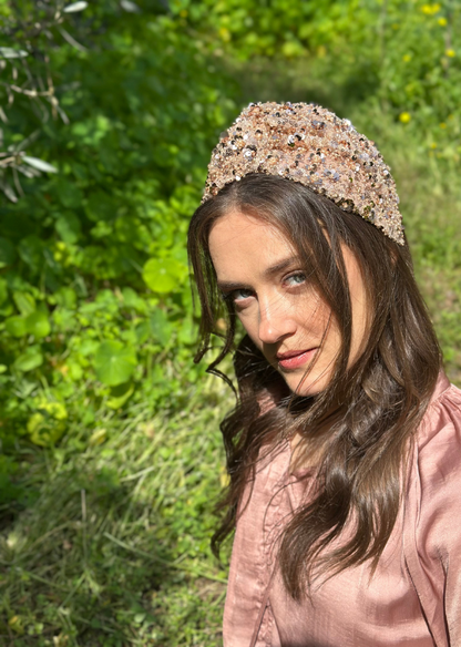 Wide Zoe Headband, Rose Gold