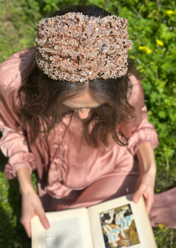 Wide Zoe Headband, Rose Gold
