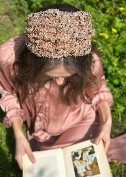 Wide Zoe Headband, Rose Gold
