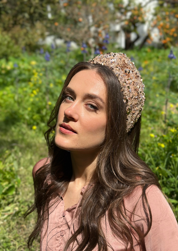 Wide Zoe Headband, Rose Gold