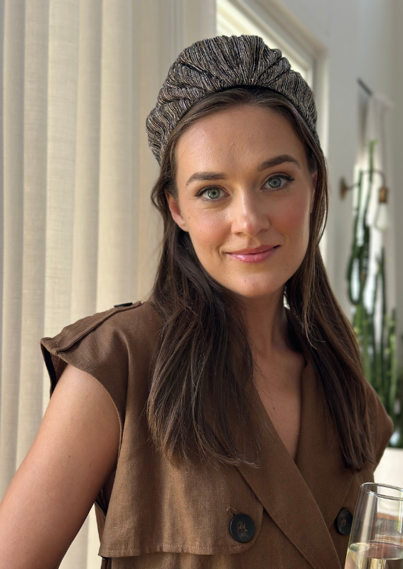 Wide Aria Headband, Bronze
