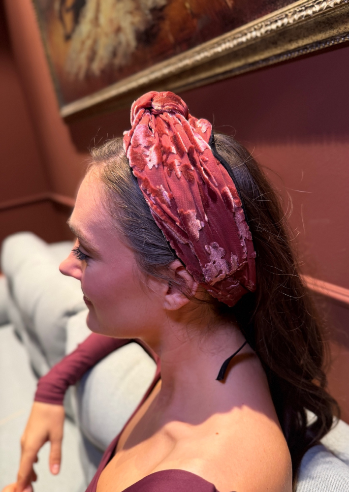 Maya Tie Headband – Smoky Burgundy