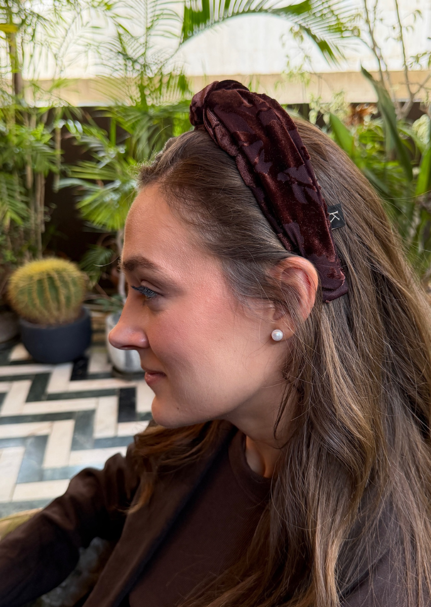 Maya Narrow Headband – Chocolate Brown