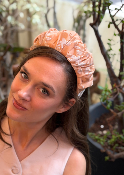 Viola Wide Velvet Headband – Nude