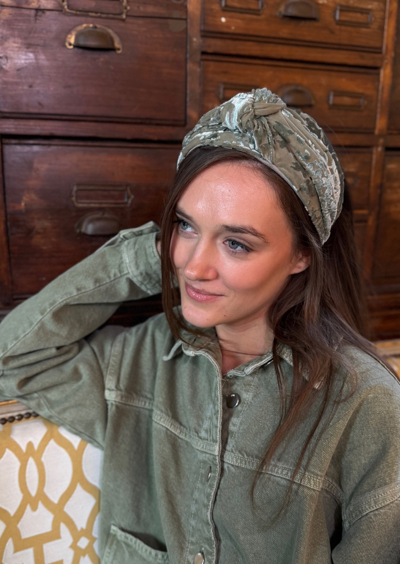Maya Tie Headband – Soft Sage Green