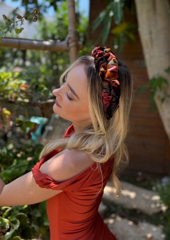 Petite Nemesis Headband, Orange Print