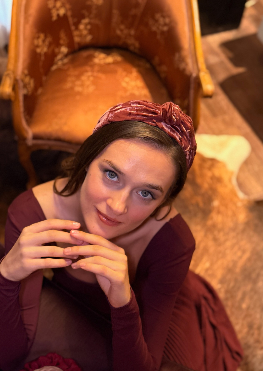 Maya Narrow Headband – Smoky Burgundy