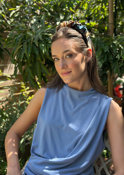 Petite Nemesis Headband, Turquoise Print