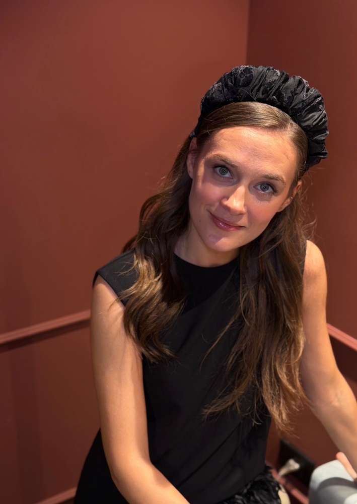 Viola Wide Velvet Headband – Black