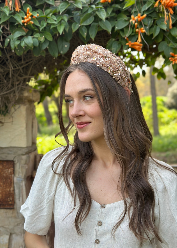 Medium Zoe Headband, Rose Gold