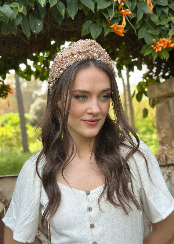 Zoe,Tie-in-Back, Rose Gold