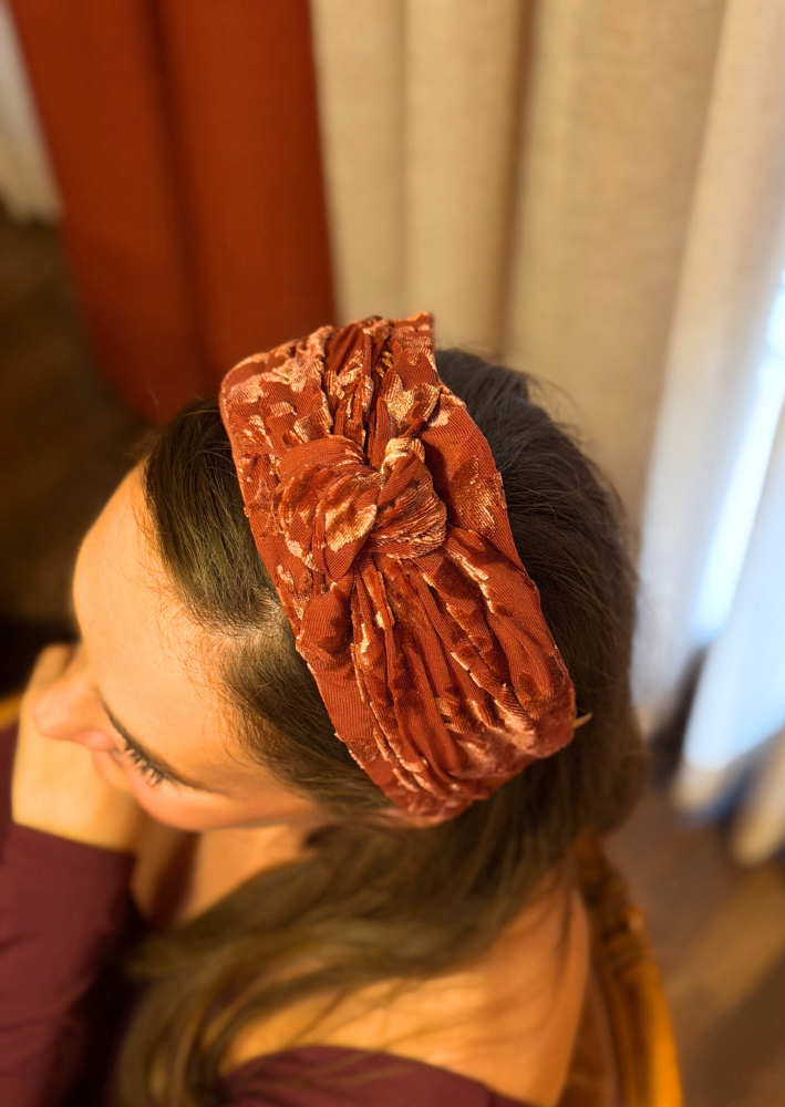 Maya Wide Headband – Smoky Burgundy