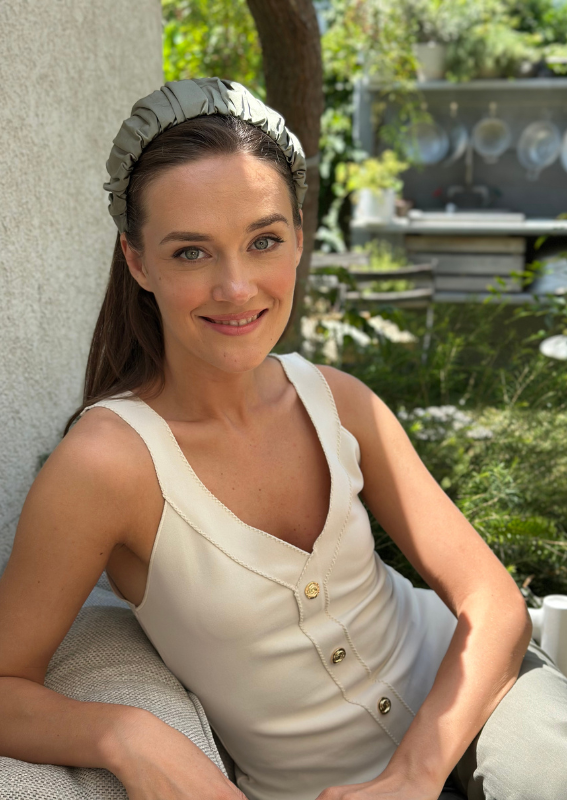 Wide Mila Headband, Sage Green